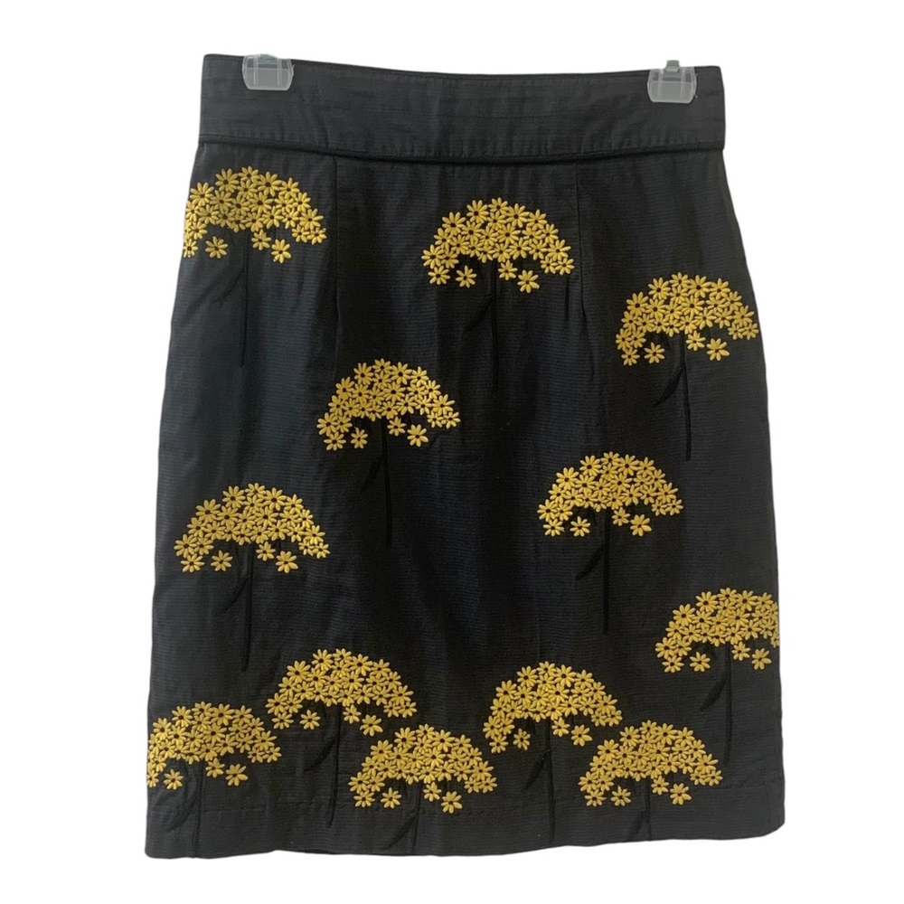 UO Urban Outfitters Floreat Floral Embroidered Pencil Skirt Cotton Women’s 0